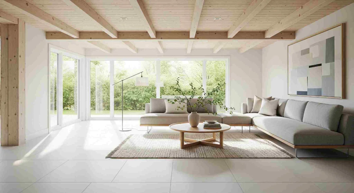 دیزاین با سقف چوبی