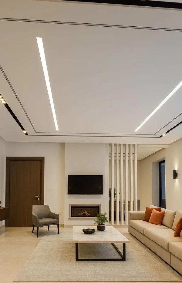 سقف جدید ساده با-نورپردازی-خطی