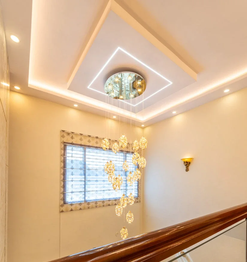 طرح مربع دور لوستر